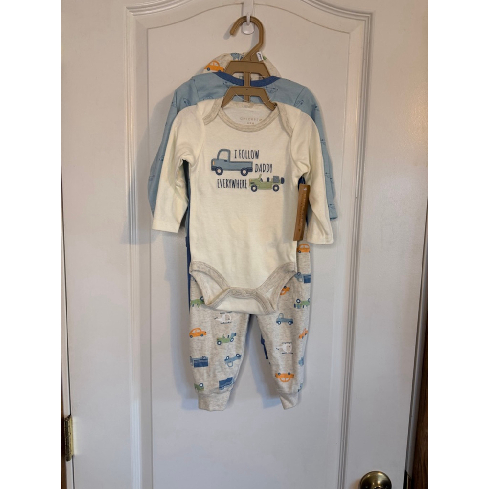 Chickpea Baby Boy 5-Piece Outfit Set 6–9M “I follow Daddy everywhere”